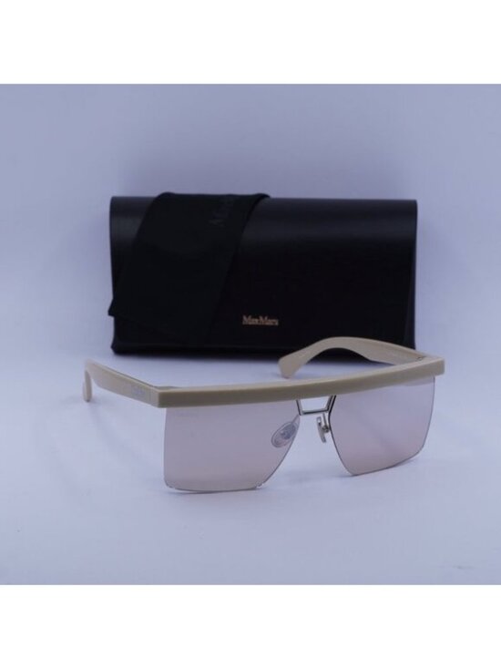 MaxMara MM0072 25L Square Sunglasses - Ivory/Roviex Mirror main image 7